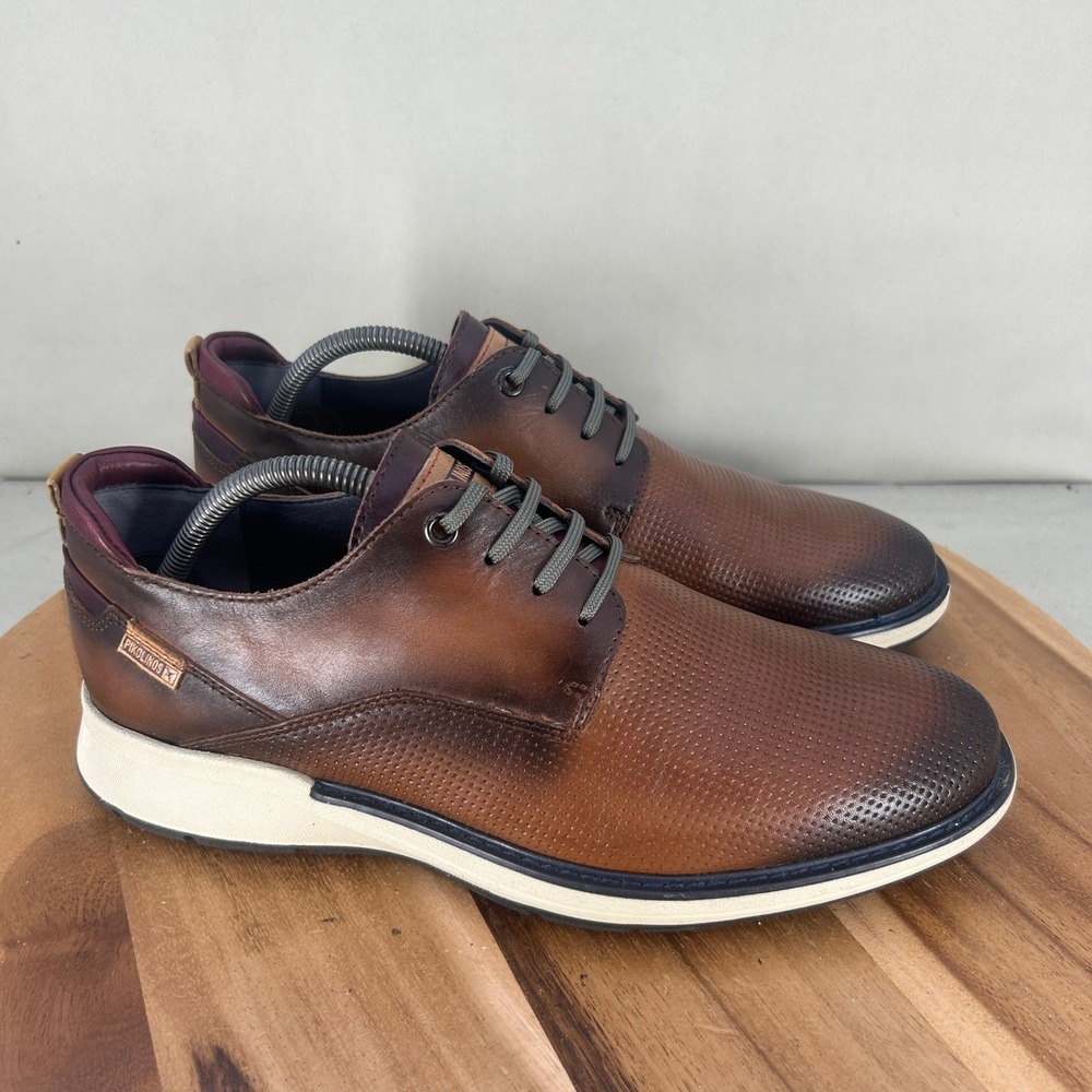 Pikolinos Berna Mens Brown Leather Perforated Lace Up Sneakers Size 42 / 9